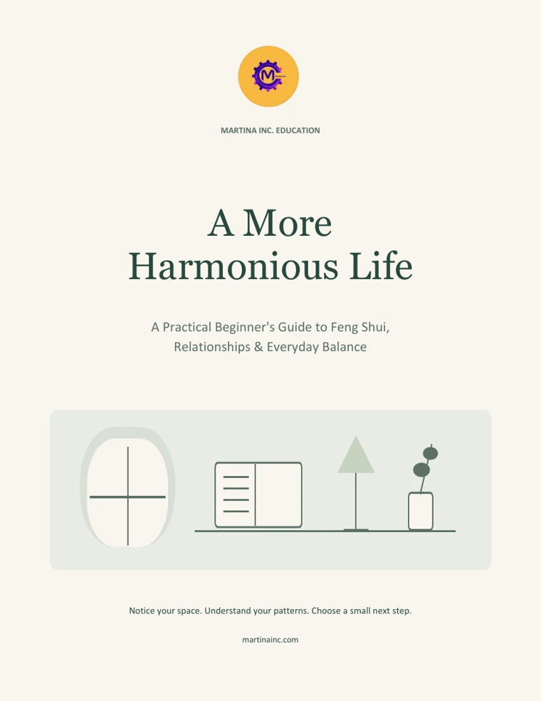 Cover of A More Harmonious Life, the free Martina Inc. beginner’s guide.